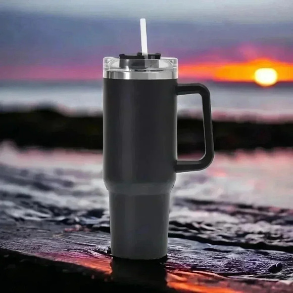 🆕️ 40oz Stainless Steel Double Wall Travel Mug Tumbler with Handle & Straw 🥤 - Picture 1 of 12